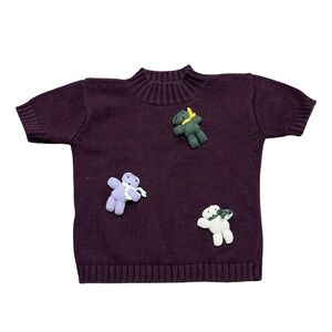 Vintage Amy Byer Short Sleeve Teddy Bear Sweater